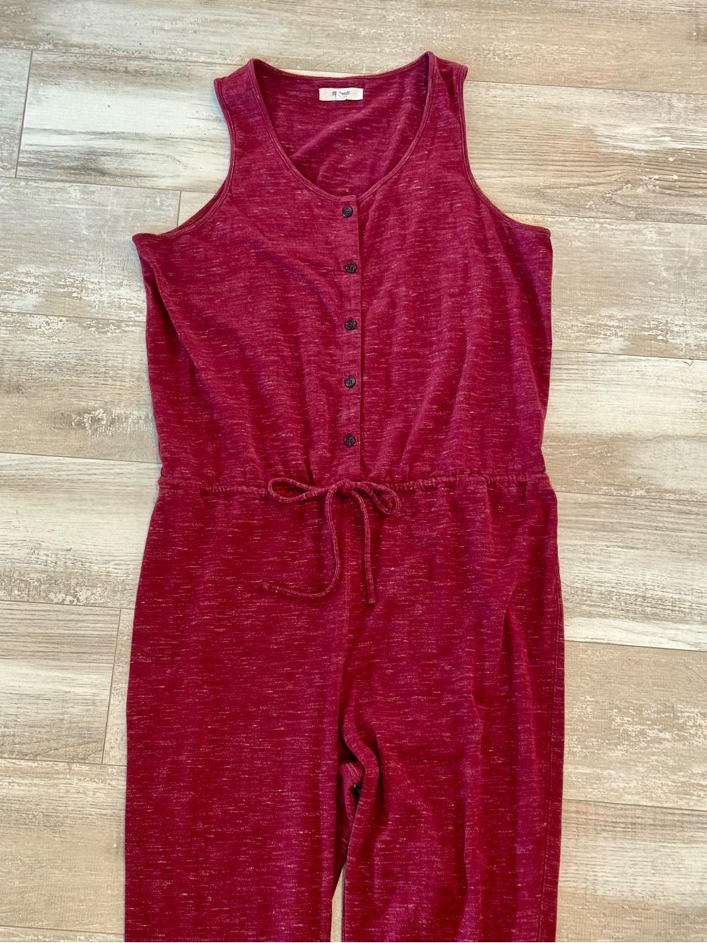 Madewell Heathered Wine Red Knit Jumpsuit